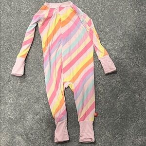 Magnetic Me Colorful Striped Footie Pajamas